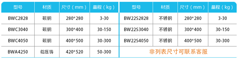 計數mini台秤-BW產（chǎn）品參數